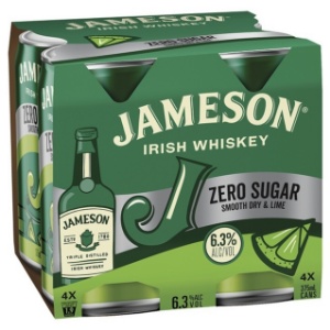 Picture of Jameson Dry Lime Zero 4pk Cans 375ml