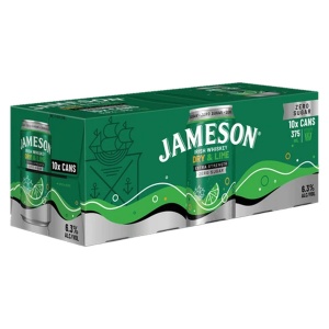 Picture of Jameson 6.3% Whiskey & Zero Sugar Dry Lime 10pk Cans 375ml